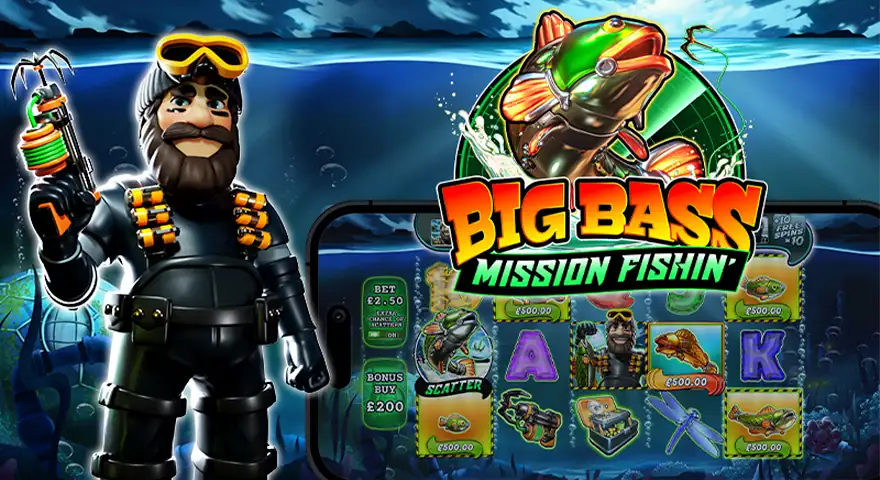 Sự kết hợp giữa câu cá và làm giàu trải nghiệm những giây phút thú vị của Big Bass Mission Fishing tại Fun88